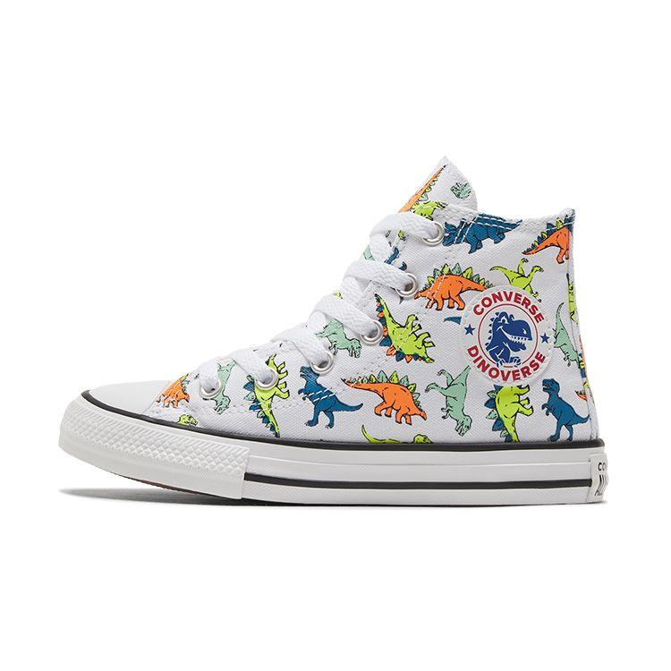 Converse Chuck Taylor All Star High Top Canvas Shoes Dinosaur Print Kids Sneakers 669671C