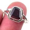 Натуральный гранат драгоценный камень ручной работы 925 пробы серебро подарок кольцо размер 8 N1i43