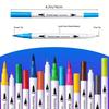 60-Pack Double-Headed Marker Pens – Fine & Brush Tip, Water-Based, Vibrant Colors for Art, Calligraphy, and Holiday Decoration