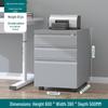 Mobile Steel Storage Cabinet with Wheels and Lockable Three Drawers