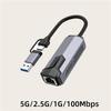 USB to Ethernet Adapter 5Gbps Type C (Thunderbolt 4/3 Compatible) to RJ45 Network Card Compatible for NAS Macbook Laptop