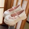 Sweet Bow Mary Jane Shoes Women Thick Heels Buckle Lolita Shoes Woman Preppy Style Pu Leather JK Uniform Shoes Single Shoes