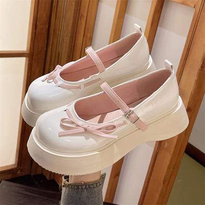Модные туфли Мэри Джейн с бантом, женские туфли на толстом каблуке с пряжкой в стиле Лолиты, женские туфли в стиле преппи из искусственной кожи JK Uniform, одинарные туфли