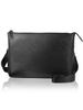 Genuine Leather Sacoche Shoulder Black Men's Bag, Skimming-Proof, Slim,