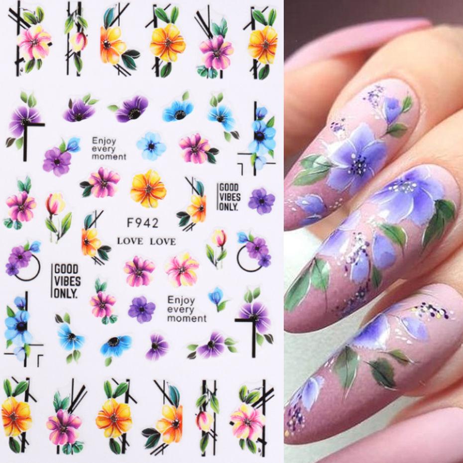 Nail Sticker 3D Liner Dark Butterfly Skull Flower Transfer Beautiful Decals Decoration Nail Art Accessories DIY Design