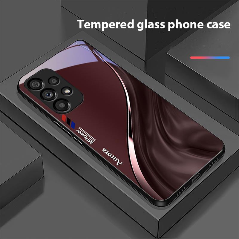 Чехол для телефона из закаленного стекла с рисунком потока воды для Samsung Galaxy S 8 9 10 20 Plus 21 FE 22 23 24 Ultra S7 Edge, черный, твердый