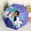 1pc Aladdin Jasmine Folding Umbrella, Automatic Folding. It Has Eight Sturdy Ribs, Making It Convenient for Outdoor Use yy0729024