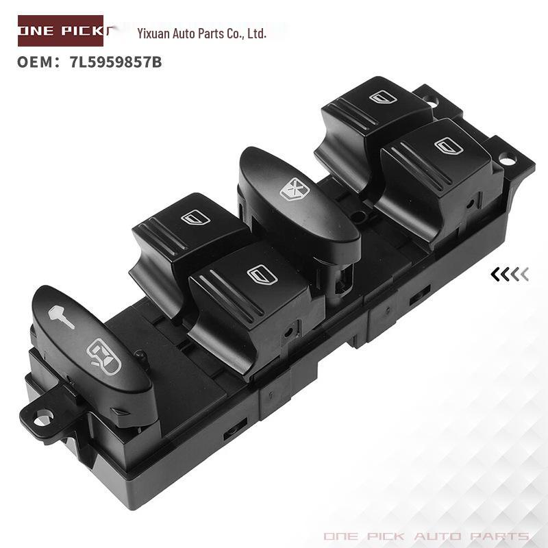 The 7L5959857B Electric Window Switch is compatible with the Porsche 95561315602 window glass lifter.