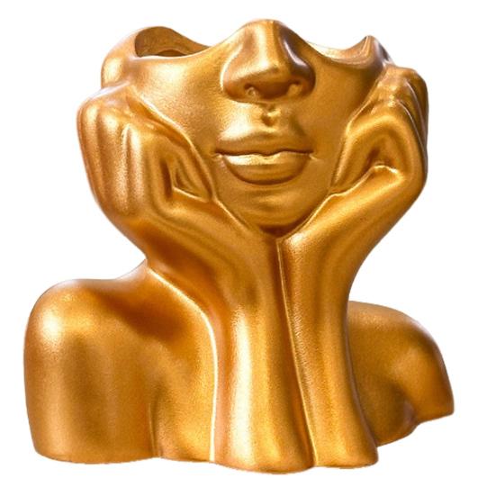 Abstract Face Design Pen Holder Creative Sculpture Large Capacity Desktop Organizer for Pens Erasers Crayons Markers Makeup Brush