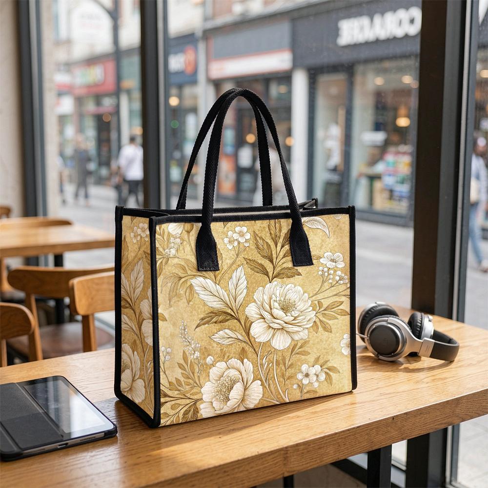 Vintage Floral Casual Shoulder Bag Fashion Large Capacity Daily Tote for Women Shopping Travel Outdoor Use