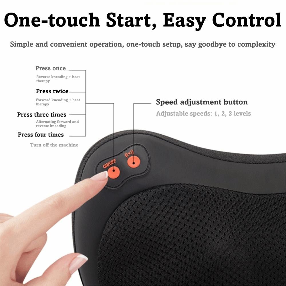With Heat Neck Massage Pillow 3D Simulation Electric Massage Pillow Shiatsu Massager  Car Home