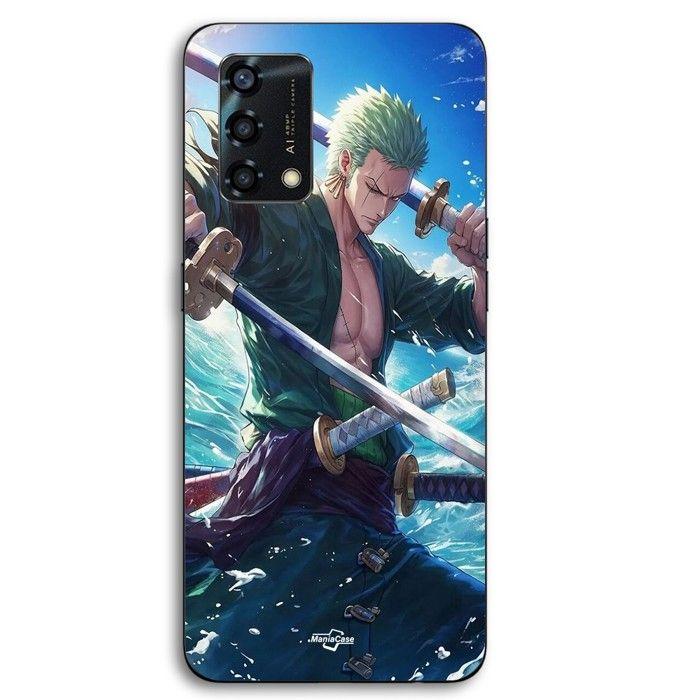 Coque pour téléphone - MANIACASE - Oppo A95 - Silicone TPU - Roronoa Zoro (One Piece) - Noir