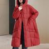 Autumn and Winter New Fashion Big Pocket Down Jacket Women's Loose Medium and Long Large Size Hooded White Duck Down Jacket Tide
