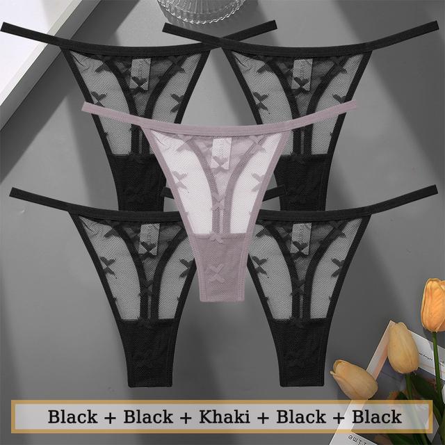 FINETOO Lace Panties for Women Sexy Underwear Comfortable G-string Intimates Lingerie Briefs Comfortable