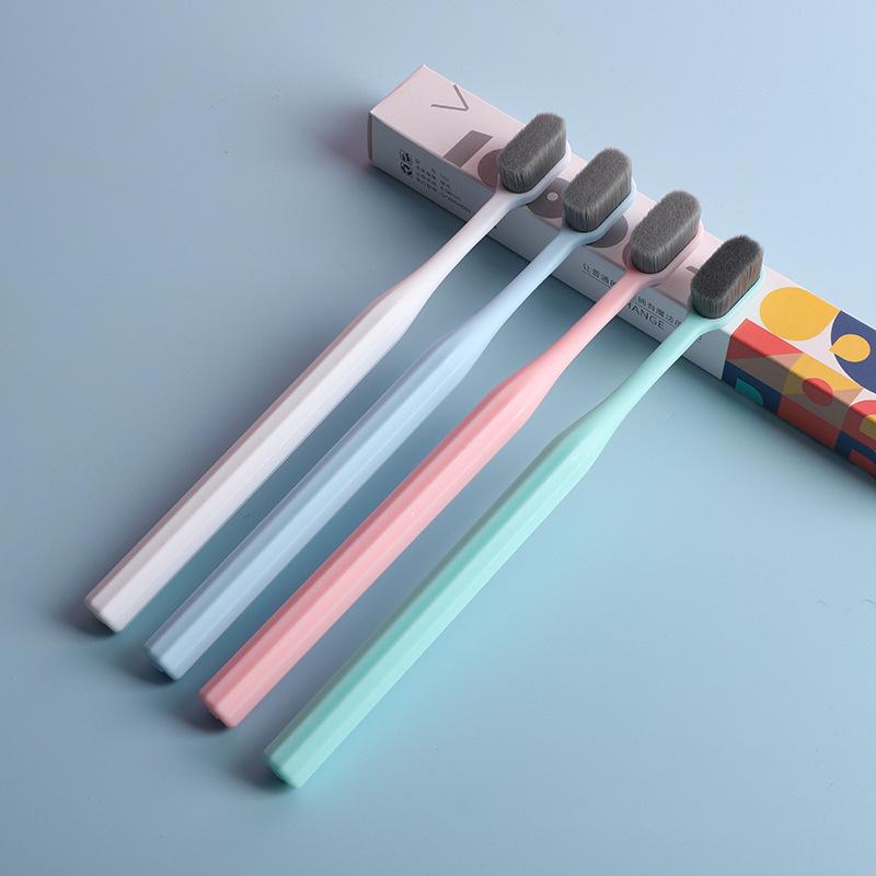 Wanmao Bamboo Charcoal Toothbrush - Adult, Super Soft Bristles, Portable, 4 Colors Available