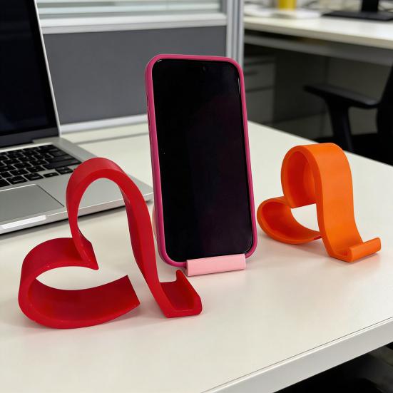Держатель для телефона в форме сердца Милый 3D-печатный подставка для телефонов, планшетов, Kindle Романтичный настольный держатель для телефона в форме сердца для офиса, прикроватной тумбочки