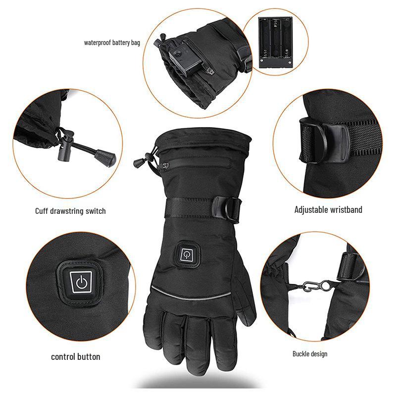 Smart Rechargeable Heated Gloves with Touchscreen & Temperature Control for Cold Weather and Motorcycle Riding