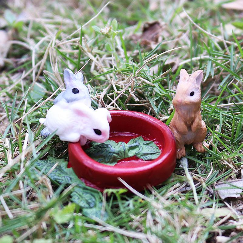 Oenux Lovely Farm Rabbit Bunny Model Action Figure Figurine Wild Desert Cottontail Hare Cute PVC Decoration Education Kid Toy