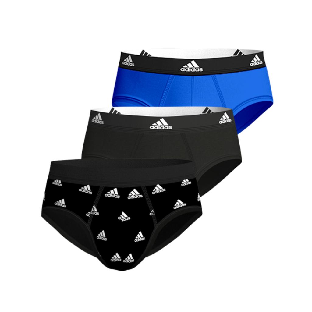 Adidas Logo Print Mid-Rise Comfortable Soft Breathable Briefs 3-Pack Men Underwear 4A1M01-913