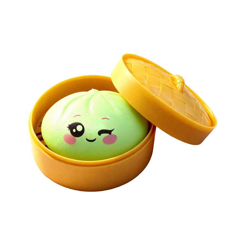 Dumpling Stress Balls Toy with Steamer Simulation Food Squishies Bun Fidget Sensory Toys for Home Desktop Decoration Party Gifts