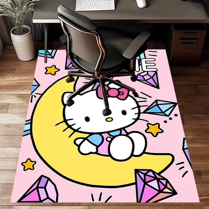 Custom HelloKitty Mat Personalized Name, Polyester Washable Indoor Entryway Rug, Gift for Christmas, Easter, Thanksgiving Day