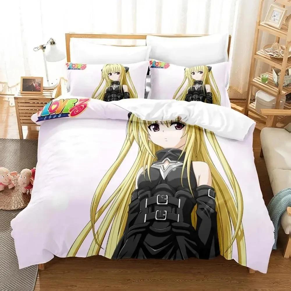 Аниме Yami To LOVE-Ru Постельный комплект Пододеяльник Комплект для кровати Покрывало Наволочка Одеяло Кинг Размер Королева Размер Мальчики Взрослые