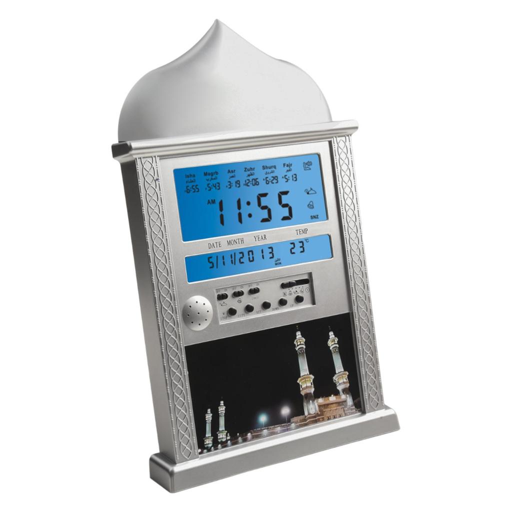 Функция календаря Азана в практичном дизайне настенных часов-будильника для мусульманской молитвы