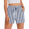 Womens Women's Color Elastic Waist High Waist With Pocket Ladies Casual Shorts Travel Shorts