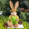 Товары для вечеринки Пасхальная вечеринка Реквизит для фотосессии на окне Подарок Украшение кролика Украшения с кроликами Стоящие кролики 35 см Соломенный кролик