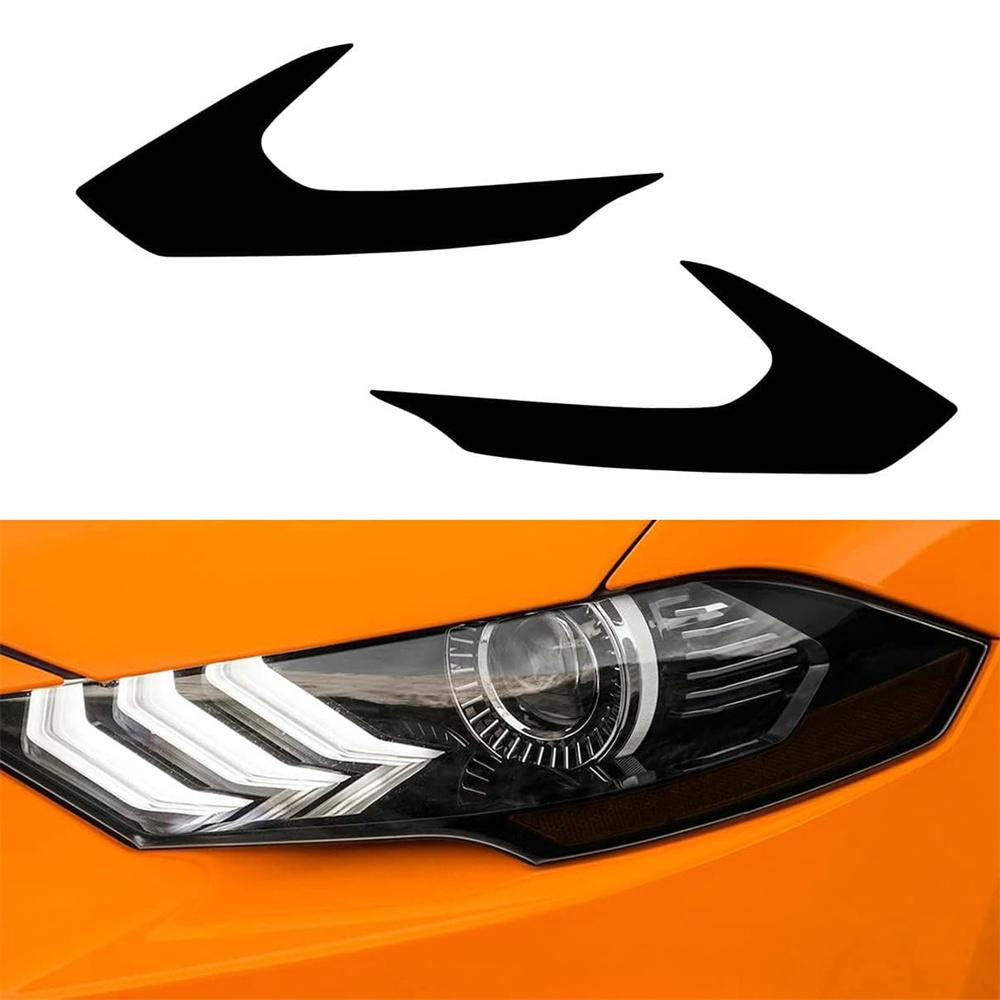 2Pcs Headlight Side SMOKE Overlays Tint Decals Vinyl For Ford Mustang 2019-2023
