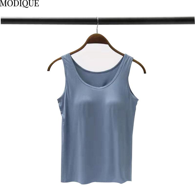 MODIQUE женская повседневная майка с подкладкой для груди без косточек жилет женская подтяжка майка основа большой размер майка нижнее белье