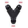 AN3/AN4/AN6/AN8/AN10/AN12/AN16/AN20  Male Y Block Fitting Splitter Adapter Union Universal Aluminum Hose Tee Fitting Black