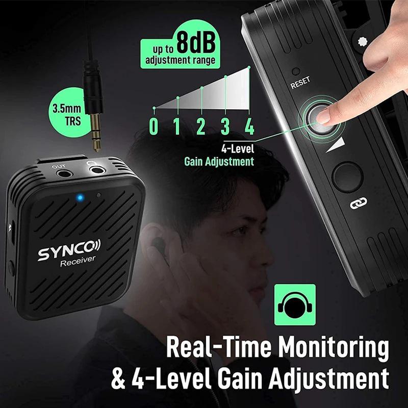 Беспроводной петличный микрофон SYNCO G1A1 A2 для телефонов, зеркальных камер и аудиозаписи в прямом эфире.