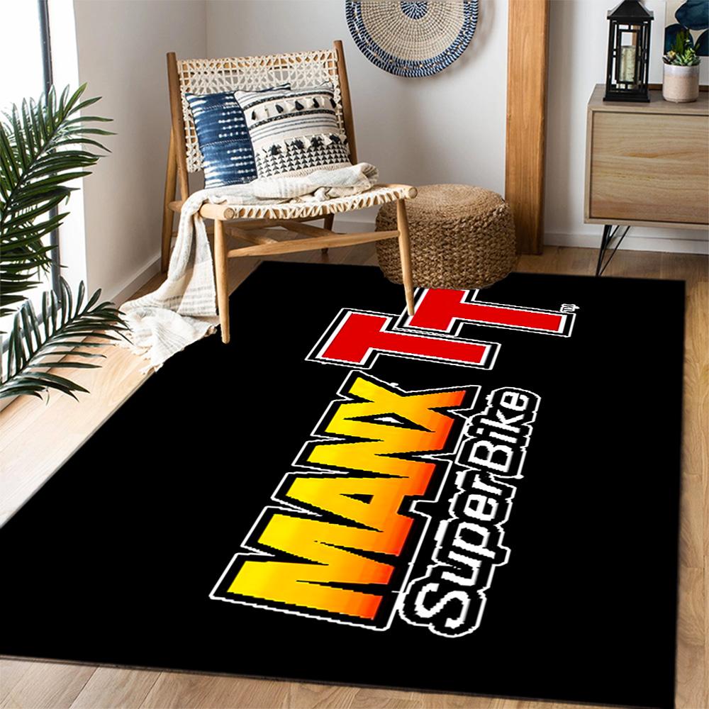 Isle Of Man Tt Race Themed Anti-Slip Rugs - Polyester Home Decor, Suitable for Bedrooms, Living Rooms, Doorways, Studios, and Decorations