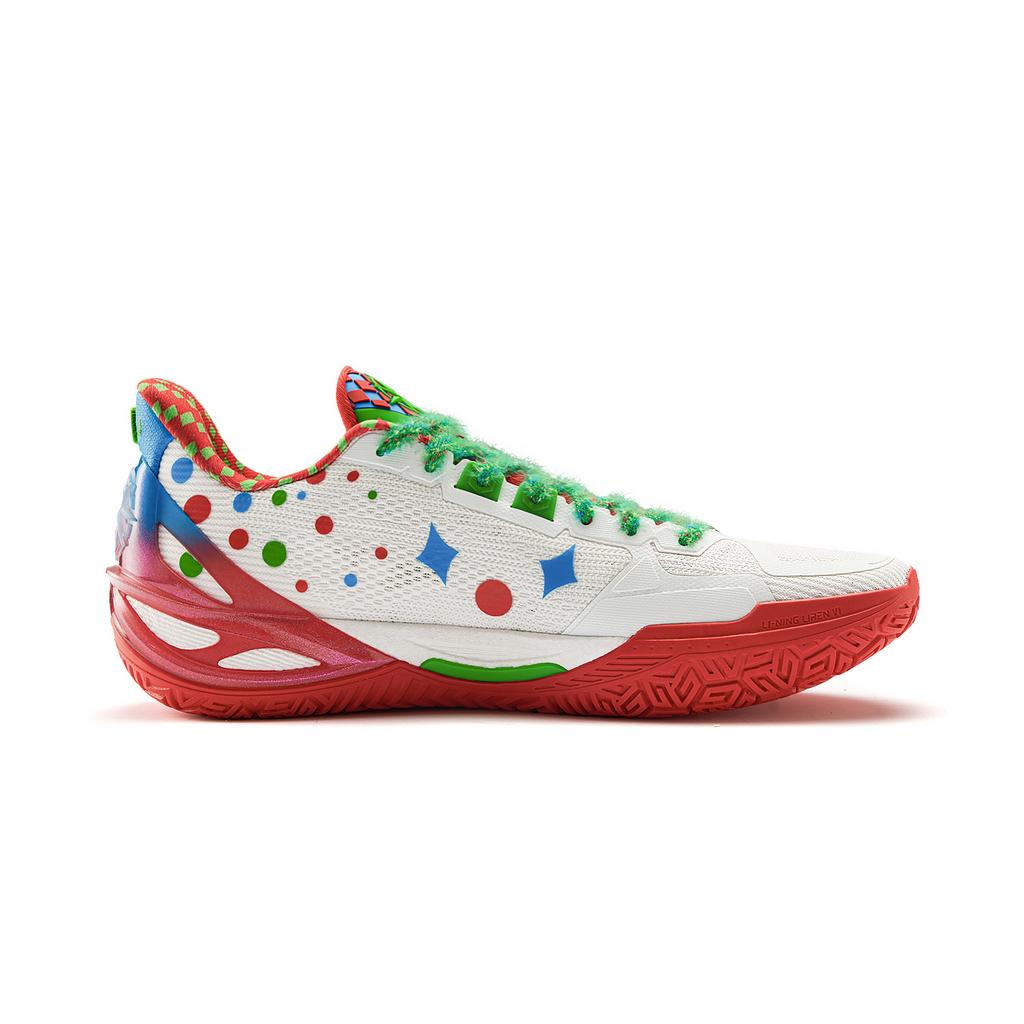Li Ning Кроссовки для баскетбола Blade 6 V2 Низкие Универсальные Мужские Белый Красный Зеленый ABAV087-22
