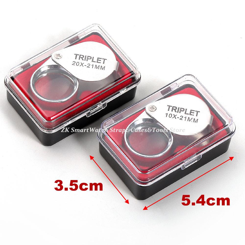 10x 20x 30X 21мм Металлическая Складная Стеклянная Линза Маленькая Портативная Ювелирная Часовая Идентификационная Лупа Инструмент