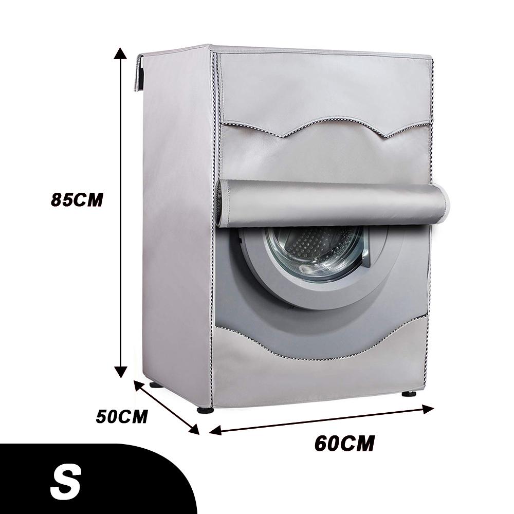 Washing Machine Covers Sunscreen Waterproof Case Front Load Laundry Dryer Covers Dustproof Washing Machine Cover Silver Coating