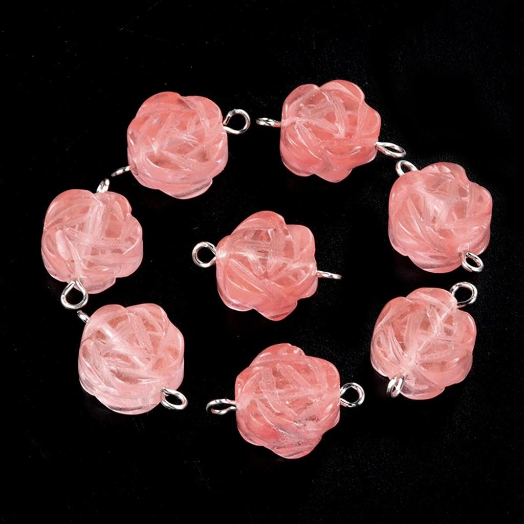 2 шт., натуральный камень, желтый нефрит/агаты, разъем в форме розы для изготовления ювелирных изделий, ожерелье, браслет, аксессуар, размер 14 мм