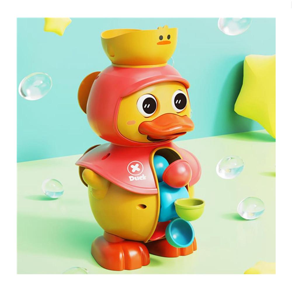 1 Pc Cartoon Bath Spit Water Duck Rotating Water Wheel Big Eyes Taking Bath Bathroom Bathing Education Kid Gift Toy