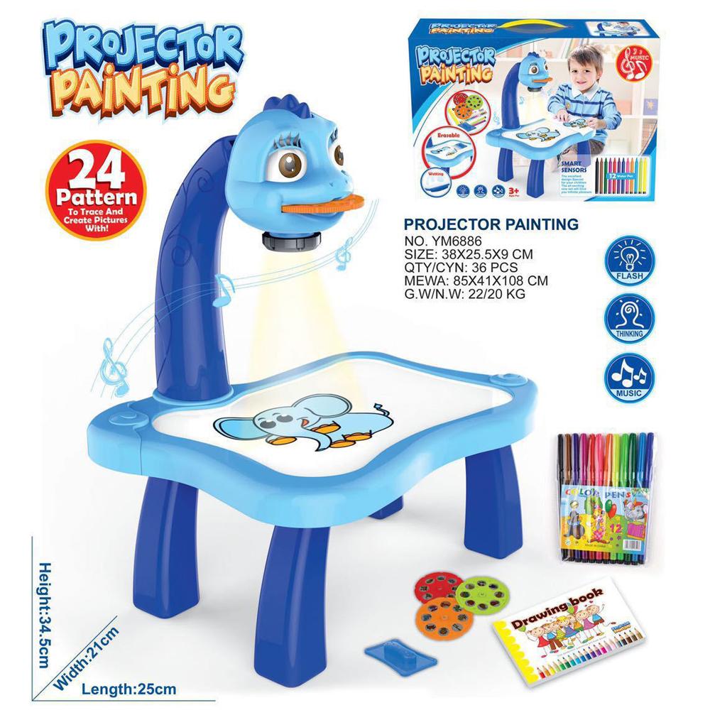 Детский мини-светодиодный проектор для рисования, художественный стол, светящаяся игрушка для детей, доска для рисования, небольшой стол, обучающий инструмент для рисования, ремесло