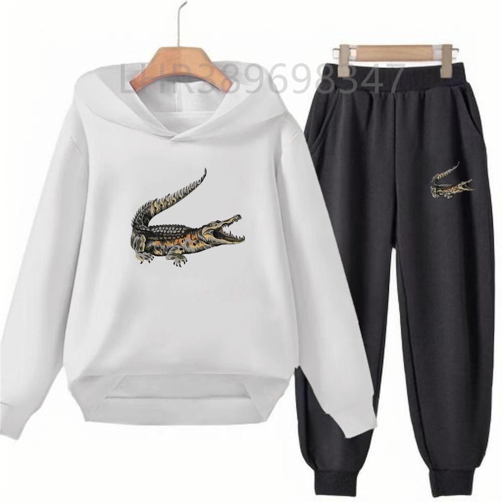 American Crocodile Hoodie Kids 3-12 Years Boys Girls Casual Tops+Pants Sets Children Long Sleeves Autumn New Fashion Clothes