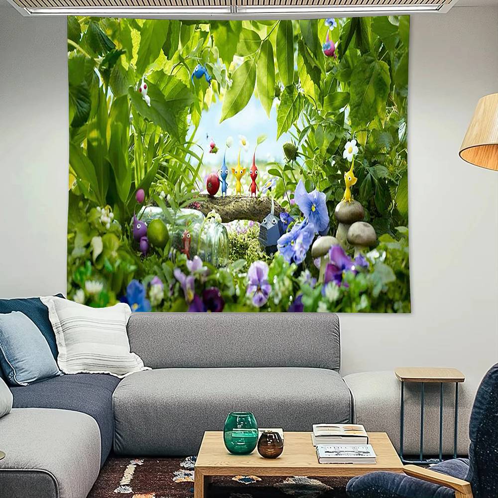 Pikmin 4 Funny Tapestry Decoration Bedroom Dormitory Background Cloth Holiday Home Party Living Room Club Cloth