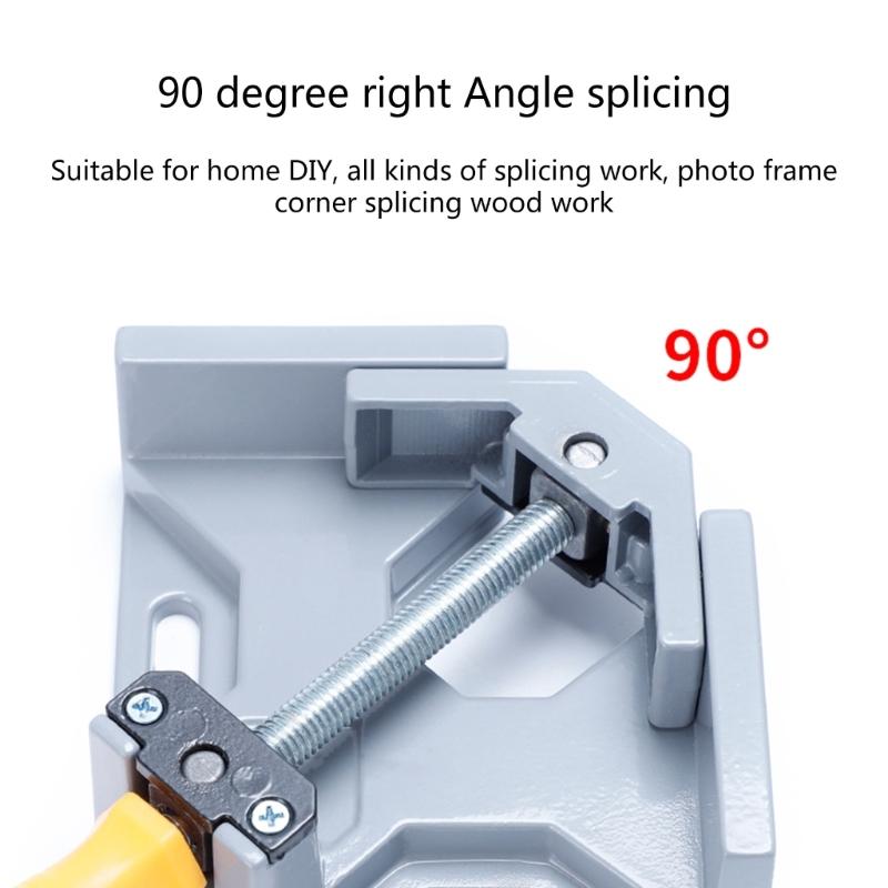 Easy To Use 90°Right Angle Clip for Woodworking Handcrafting Right Angle Clamp Reliable Steel Screw Comfortable Grip