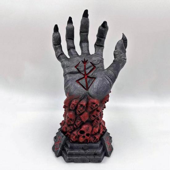 Berserk Resin Devil Hand Sculpture Heart Комплект ожерелий Реалистичный Череп Руна