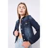 Women's Dark Blue Slim Fit Jean Jacket