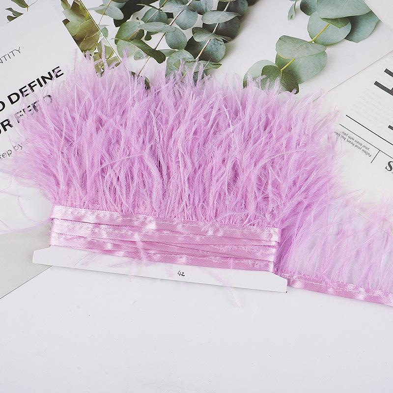 8-10Cm Ostrich Feather Wedding Dress Diy Performance Clothing Accessories Feather Tassel Including Webbing