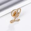 High-Precision Electroplated Vintage Alloy Brooch with Rhinestones