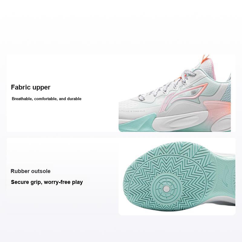 Li Ning Детские Wind Shadow 2.0 Тканевые Модные Простые Удобные Низкие Баскетбольные Кроссовки Мужские баскетбольные кроссовки Бело-синие YKBU072-8