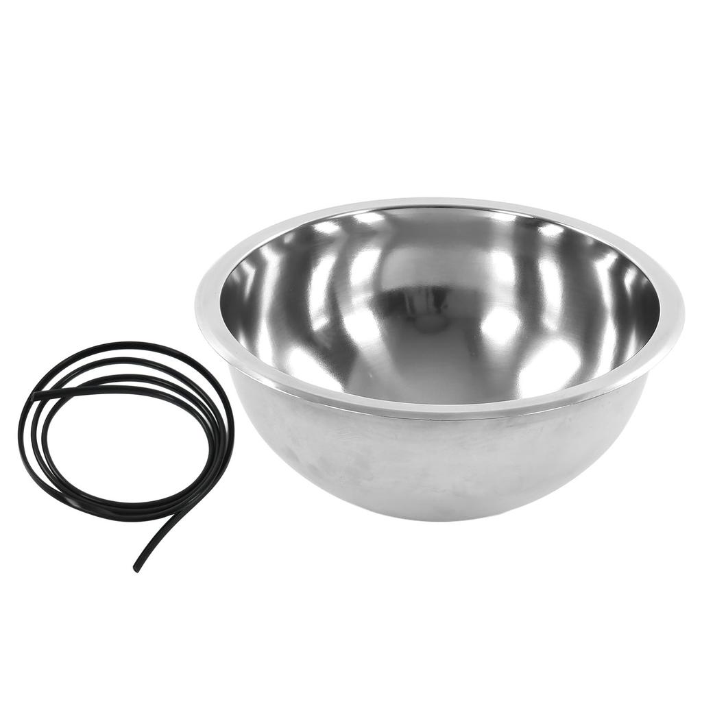 RV Single Bowl Sink Round 340mm 13.4in Diameter 304 Stainless Steel Large Capacity for Camper Yacht Kitchen