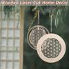 Wall Decor Laser Cut Wooden Wall Sign Flower Of Life Energy Mat Slice Wood Base Meditation Energy
